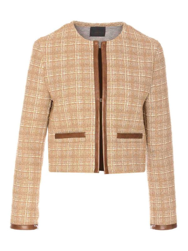 Pinko: Lederjacken - Lederjacke - Beige