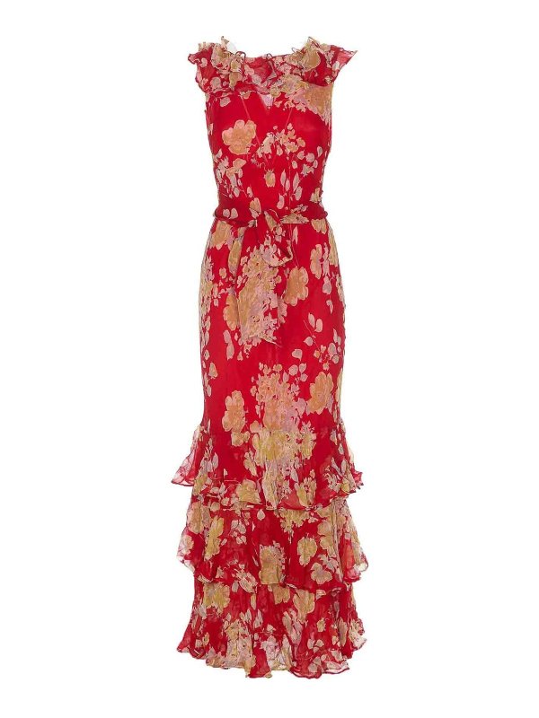 RIXO: knee length dresses - Red Rio Dress