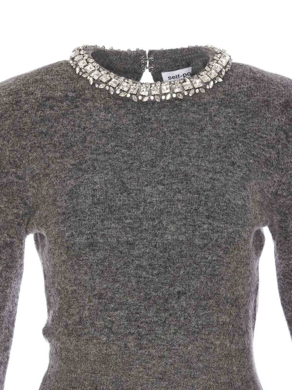 Top in maglia abbellita shop online: Self Portrait