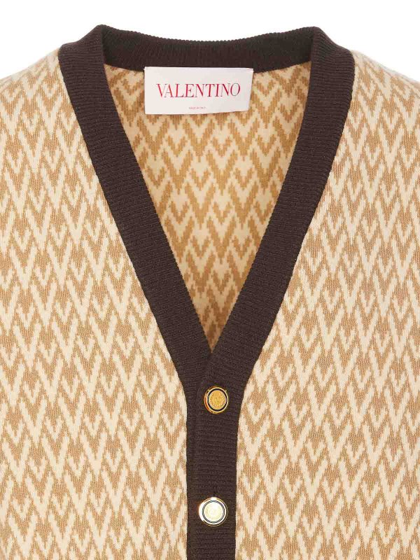 Toute La V Motif Cardigan shop online: VALENTINO GARAVANI