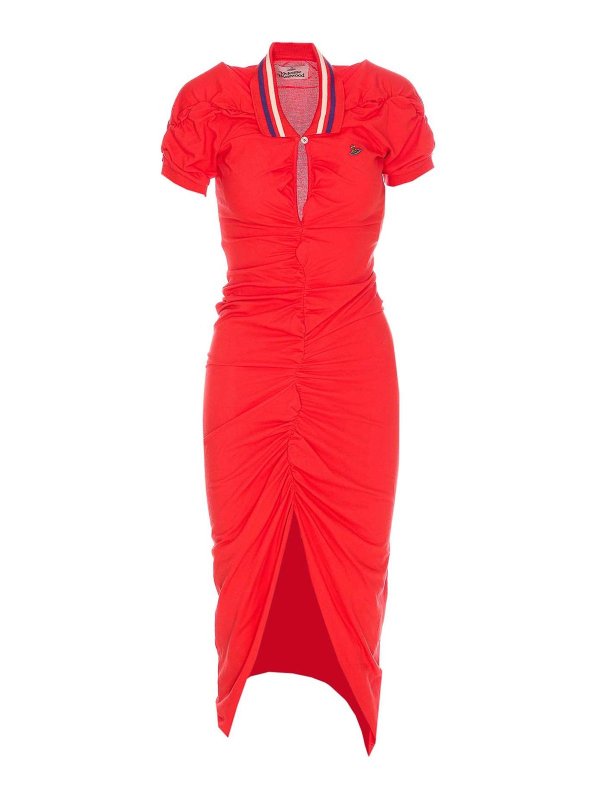 VIVIENNE WESTWOOD: knee length dresses - Red Pulling Dress