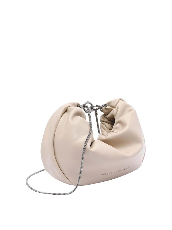 BRUNELLO CUCINELLI: cross body bags online - Brioche Hobo Soft Bag With Precious Chain