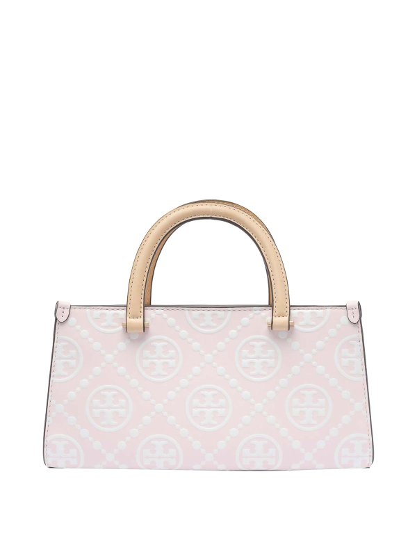TORY BURCH: totes bags - Small T Monogram Contrast Tote Bag