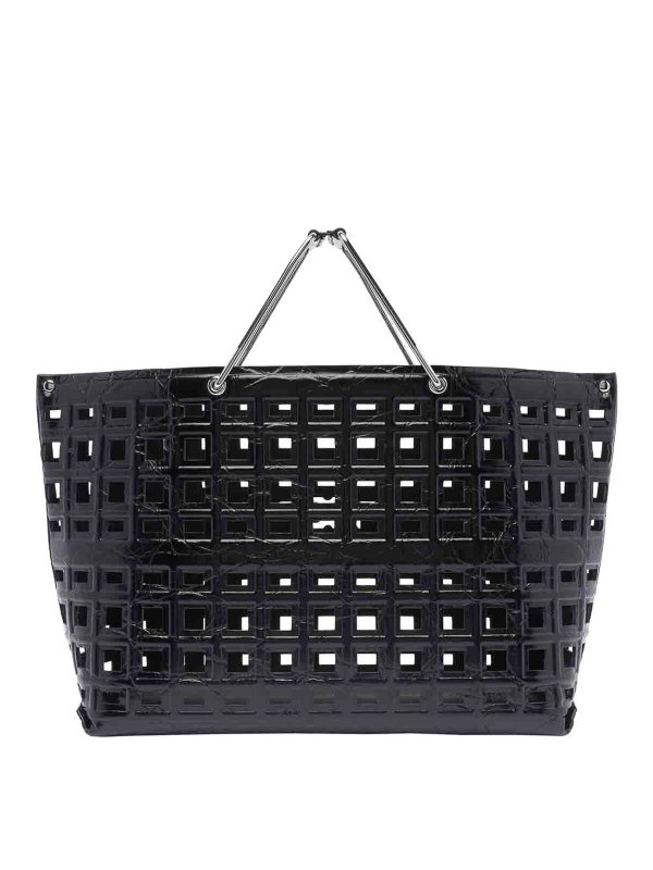 The Best Shops TORY BURCH: totes bags - Croco Embossed Ella Market Handbag