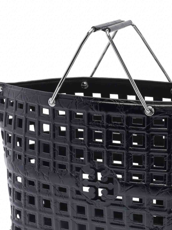 Croco Embossed Ella Market Handbag shop online: TORY BURCH