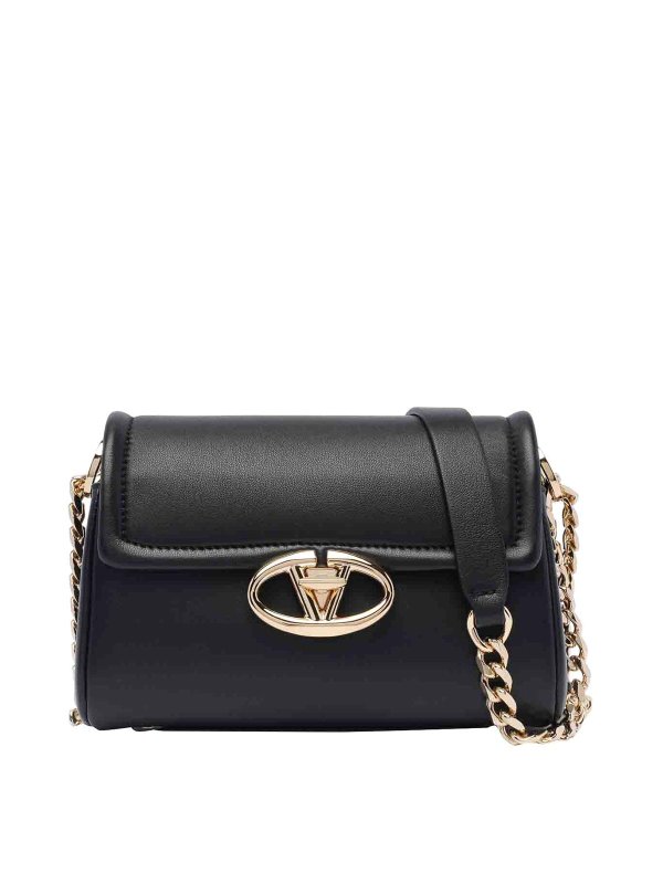 Valentino Garavani Vlogo Locker Shoulder Bag - Black