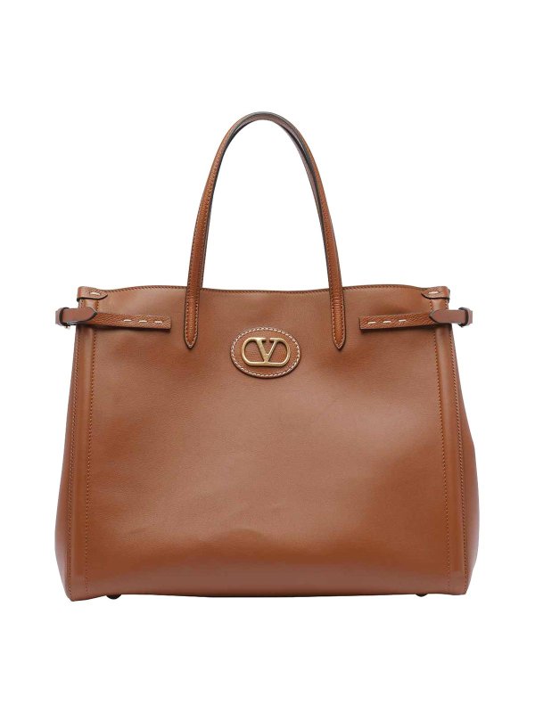 VALENTINO GARAVANI: トートバッグ - トートバッグ - ブラウン