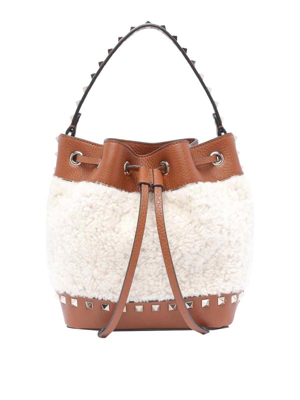 VALENTINO GARAVANI: バケットバッグ - バケットバッグ - ベージュ