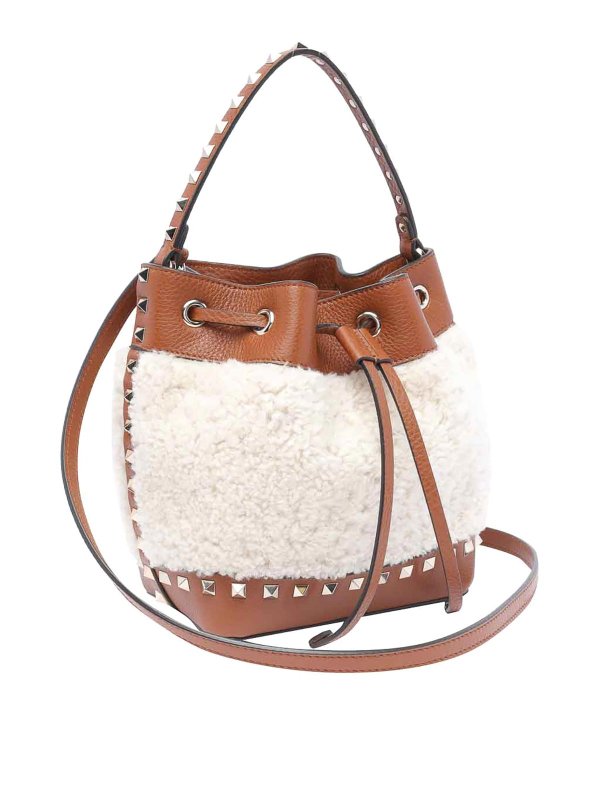 VALENTINO GARAVANI: バケットバッグ online - バケットバッグ - ベージュ