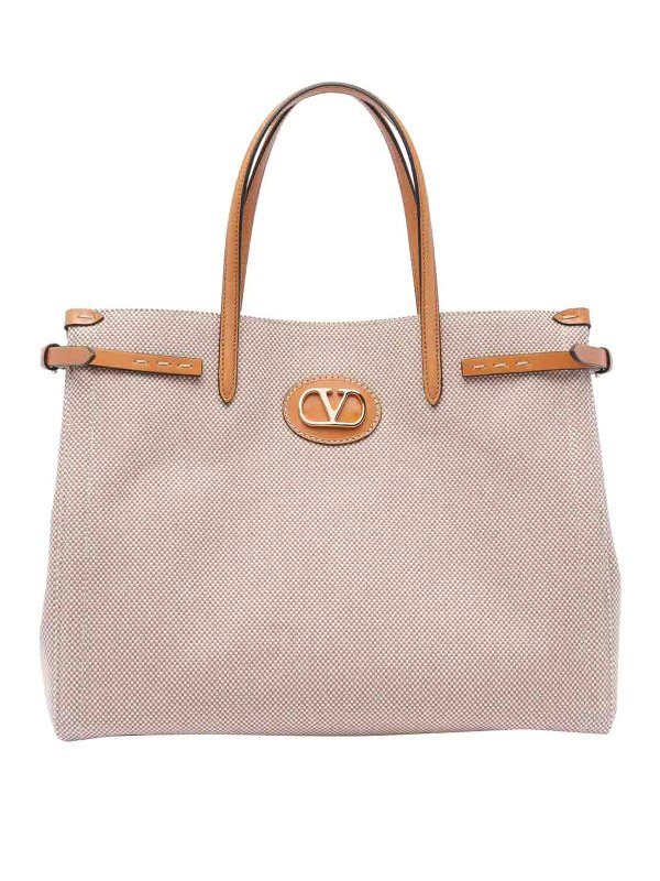VALENTINO GARAVANI: トートバッグ - トートバッグ - ベージュ