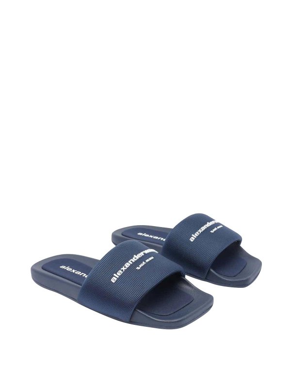 ALEXANDER WANG: sandals online - Blue Slide Sandals