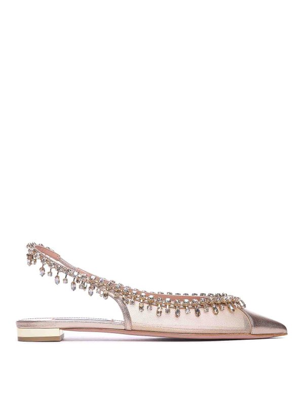 Aquazzura: flat shoes - Temptation Crystal Flats