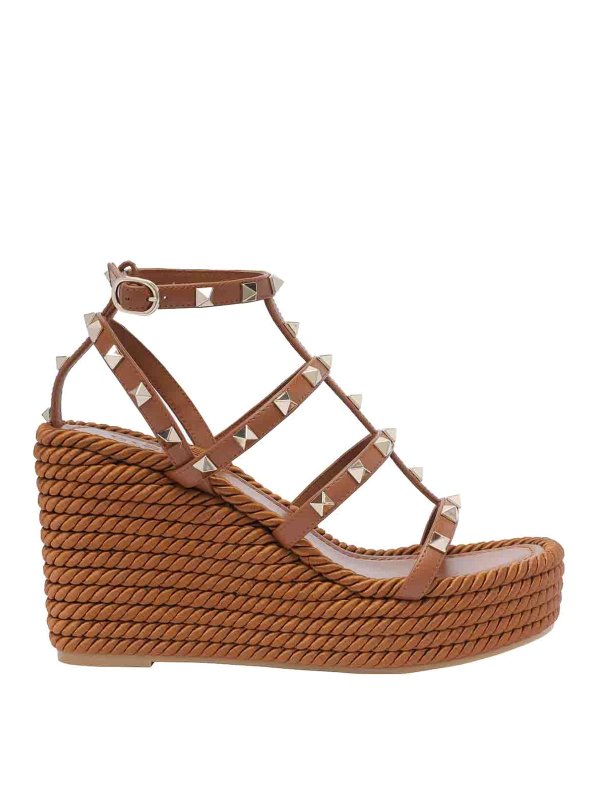 VALENTINO GARAVANI: sandals - Rockstud Wedged Sandals