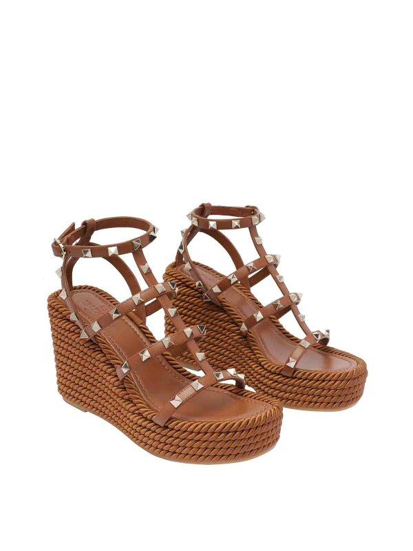 VALENTINO GARAVANI: sandals online - Rockstud Wedged Sandals
