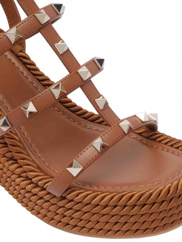 Rockstud Wedged Sandals shop online: VALENTINO GARAVANI