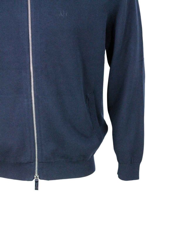 Pull Col Rond - Bleu shop online: ARMANI EXCHANGE