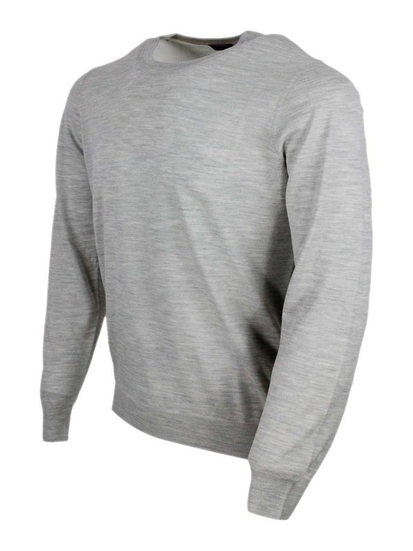 BARBA NAPOLI: Strickpullover mit Rundhalsausschnitt online - Rundhalspullover - Grau