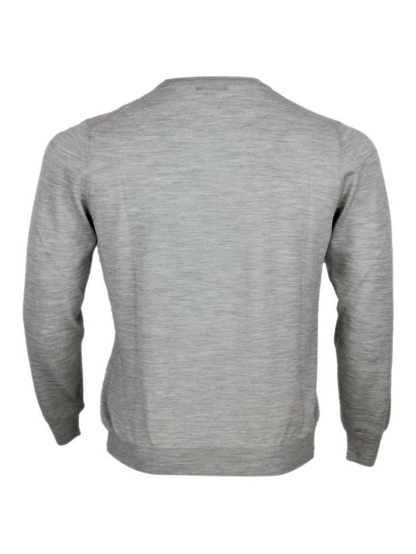 The Best Shops BARBA NAPOLI: Strickpullover mit Rundhalsausschnitt - Rundhalspullover - Grau