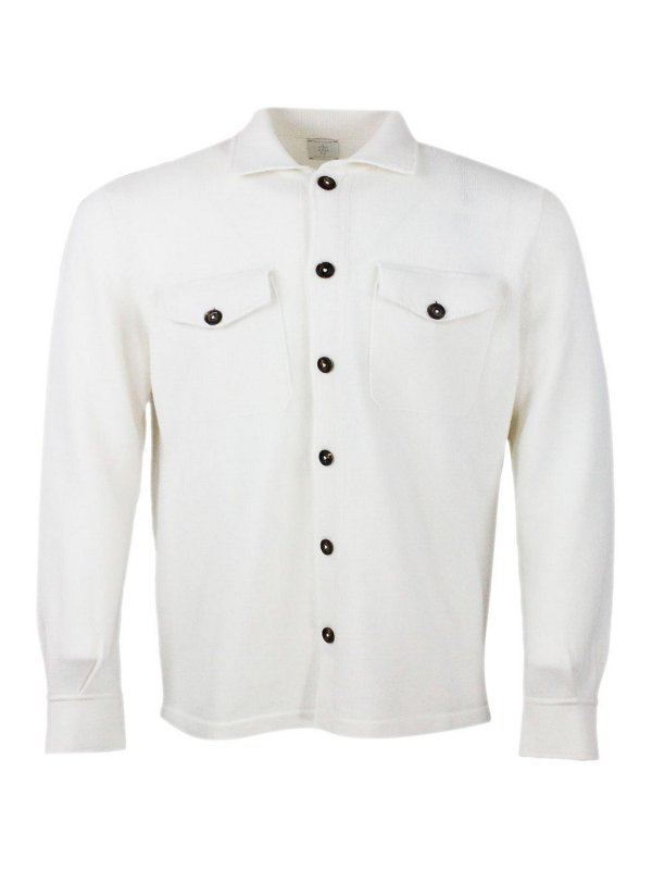 ELEVENTY: Suéteres con cuello pico - Suéter Cuello Redondo - Blanco