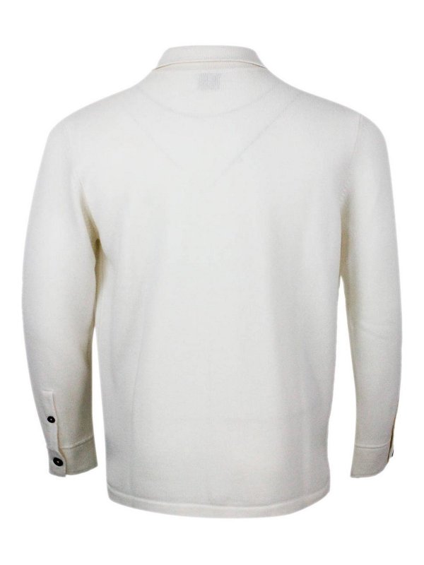 The Best Shops ELEVENTY: Suéteres con cuello pico - Suéter Cuello Redondo - Blanco