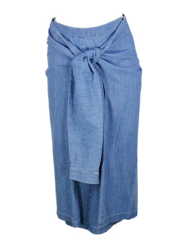 FABIANA FILIPPI: ニーレングススカート＆ミディ丈 - 膝丈/ミディスカート - ダークウォッシュ