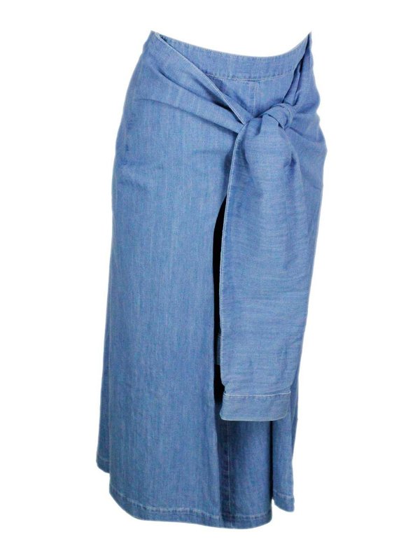 FABIANA FILIPPI: ニーレングススカート＆ミディ丈 online - 膝丈/ミディスカート - ダークウォッシュ