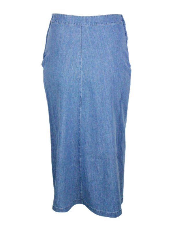 The Best Shops FABIANA FILIPPI: ニーレングススカート＆ミディ丈 - 膝丈/ミディスカート - ダークウォッシュ