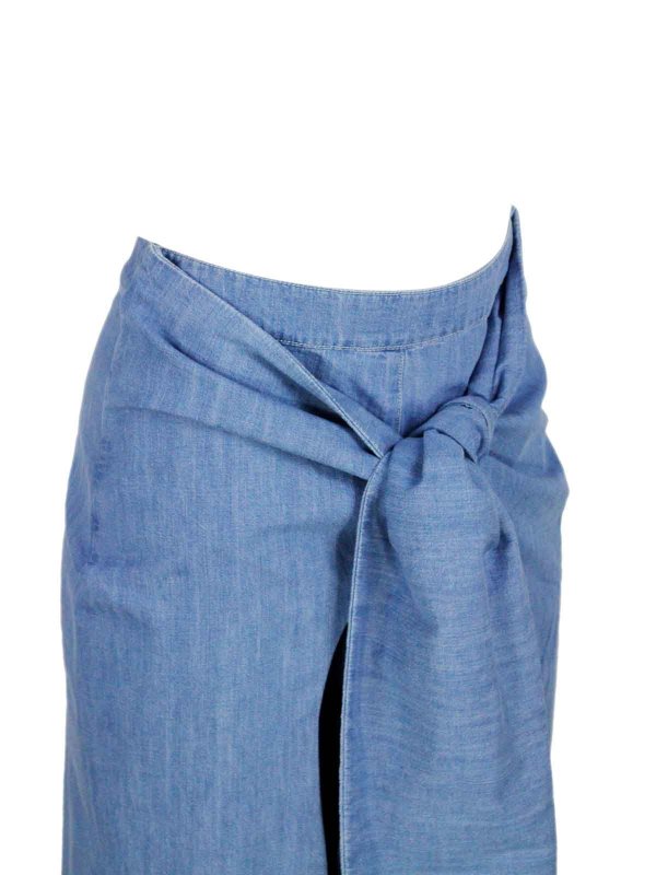 膝丈/ミディスカート - ダークウォッシュ shop online: FABIANA FILIPPI