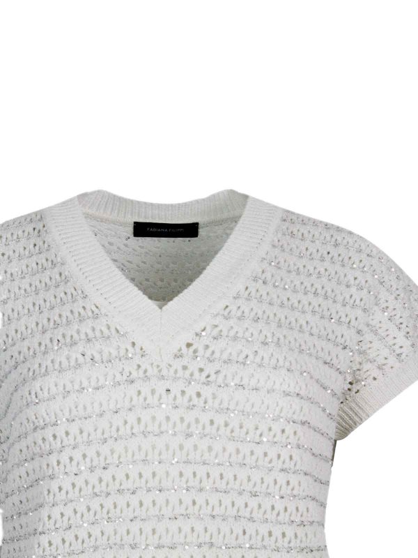 クルーネック - 白 shop online: FABIANA FILIPPI