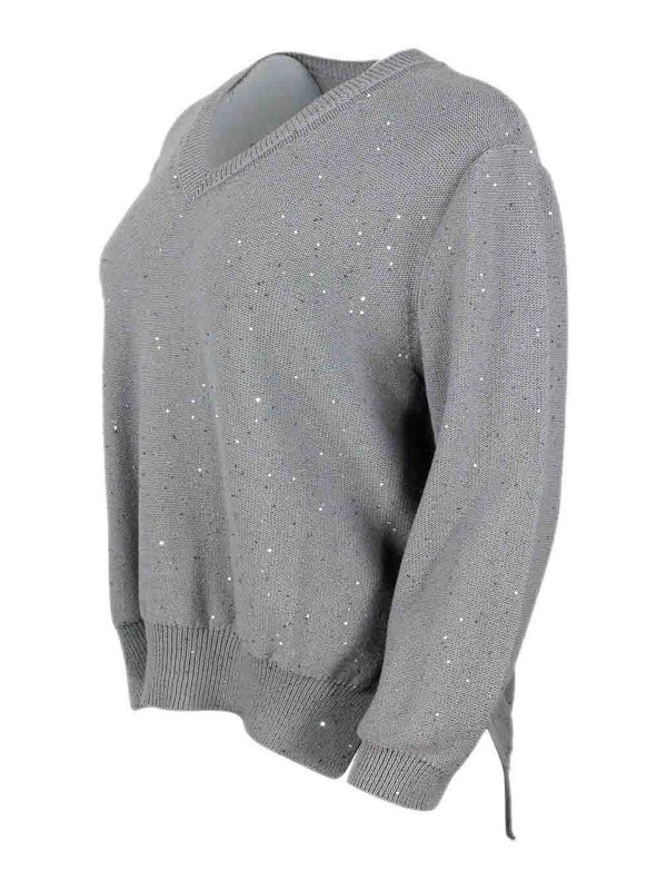 LORENA ANTONIAZZI: Strickpullover mit Rundhalsausschnitt online - Rundhalspullover - Grau