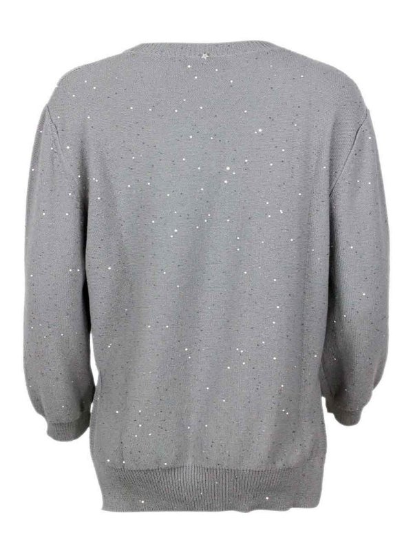 The Best Shops LORENA ANTONIAZZI: Strickpullover mit Rundhalsausschnitt - Rundhalspullover - Grau