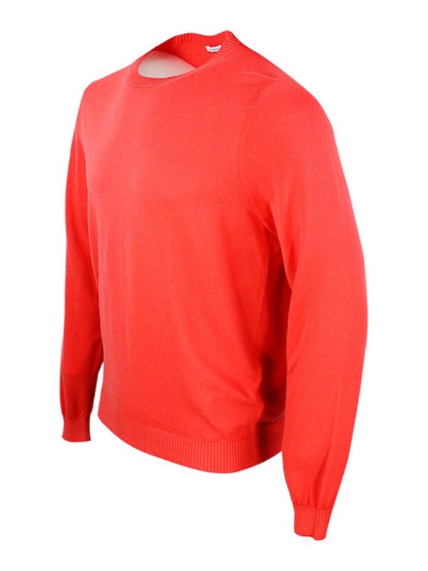 MALO: crew necks online - Sweater Orange