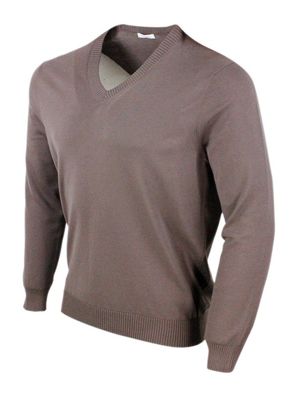 MALO: maglia collo rotondo online - Maglione  marroni