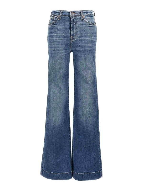 7 FOR ALL MANKIND: Jeans évasés - Jean Bootcut - Bleu