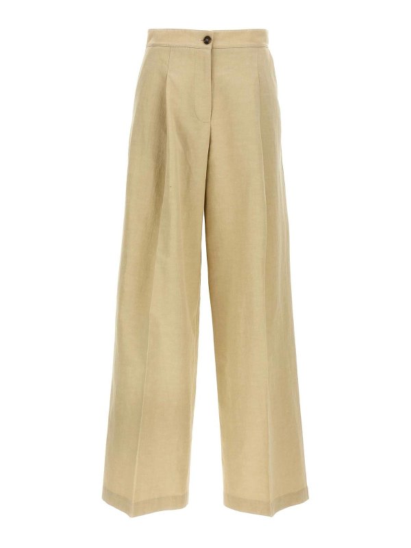 YVES SALOMON: Trousers Shorts - Linen Trousers