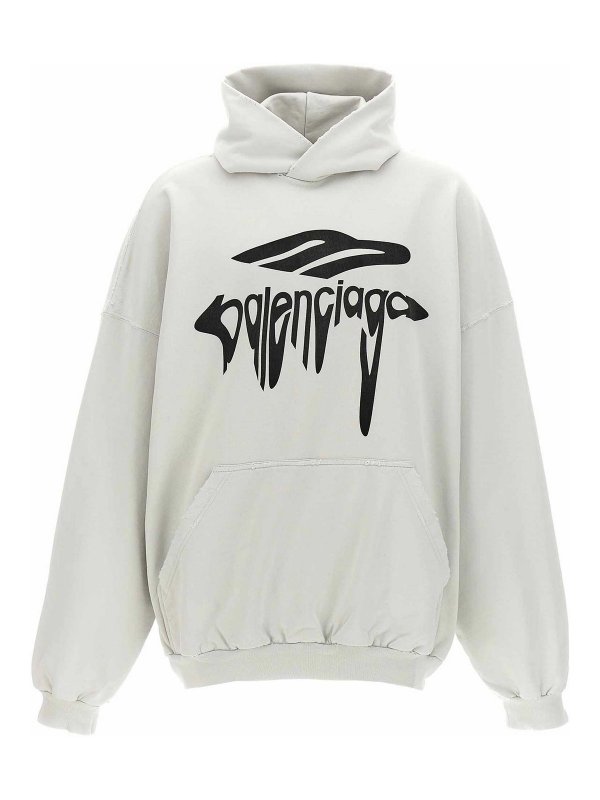 BALENCIAGA: Sudaderas y suéteres - Sudadera - Blanco