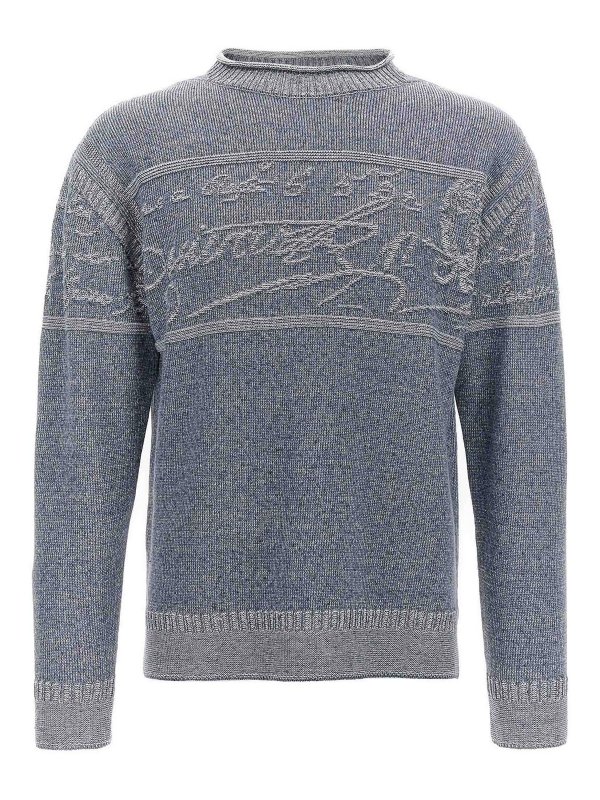 BERLUTI: Pull col rond - Pull Col Rond - Bleu Clair