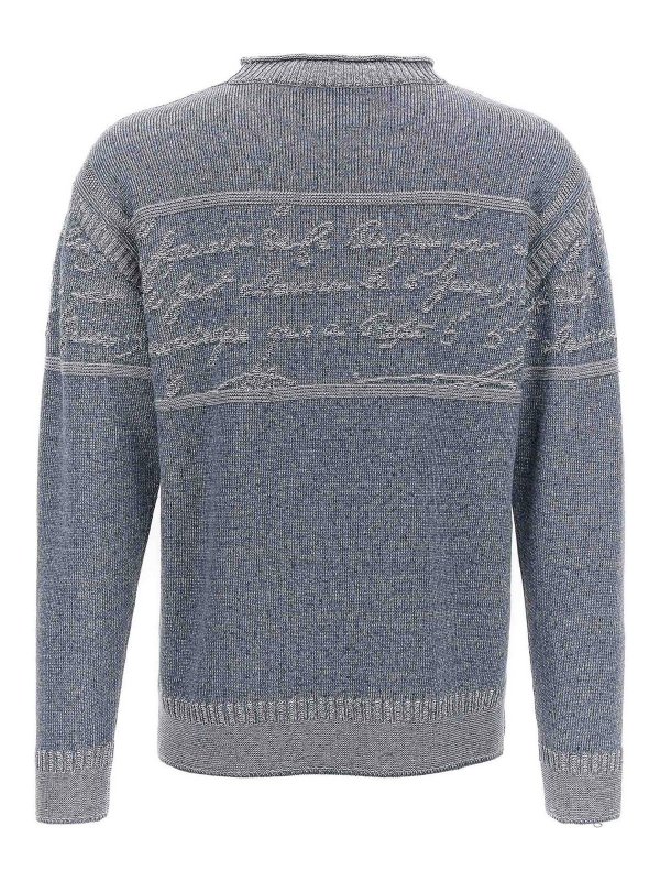 BERLUTI: Pull col rond online - Pull Col Rond - Bleu Clair