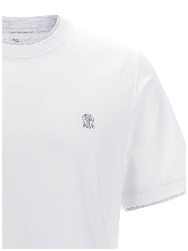 The Best Shops BRUNELLO CUCINELLI: t-shirts - Logo Layered T-Shirt