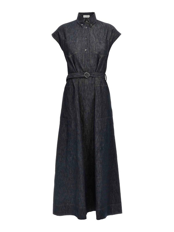 BRUNELLO CUCINELLI: マキシドレス - マキシドレス - ブルー