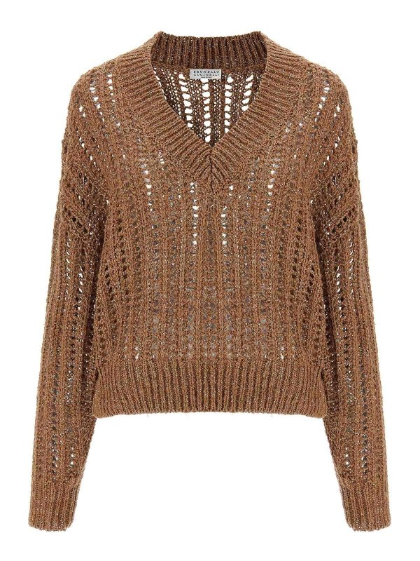 BRUNELLO CUCINELLI: クルーネック - クルーネック - ブラウン