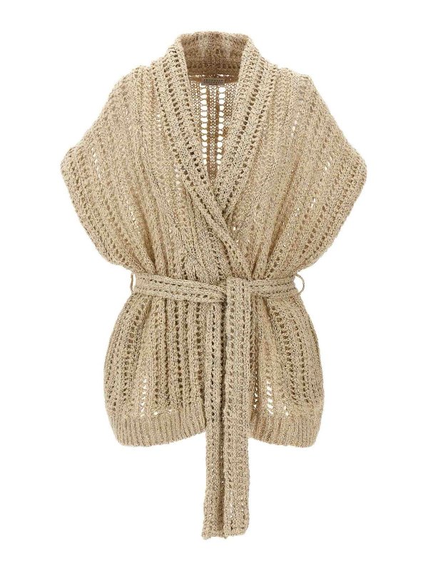 BRUNELLO CUCINELLI: カーディガン - カーディガン - ベージュ