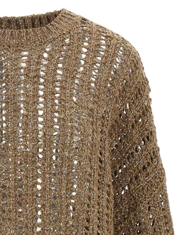 The Best Shops BRUNELLO CUCINELLI: Strickpullover mit Rundhalsausschnitt - Rundhalspullover - Braun