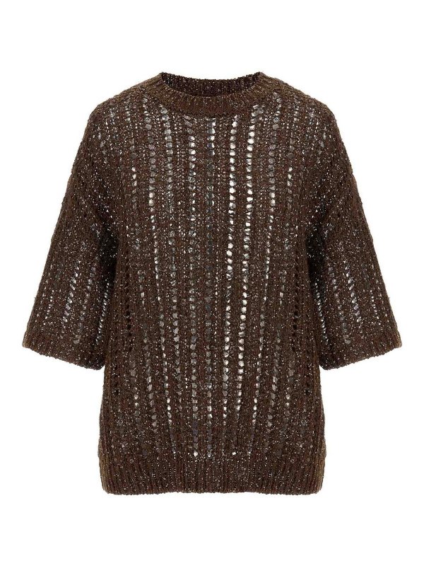 BRUNELLO CUCINELLI: crew necks - Rustic Dazzling Net Jersey