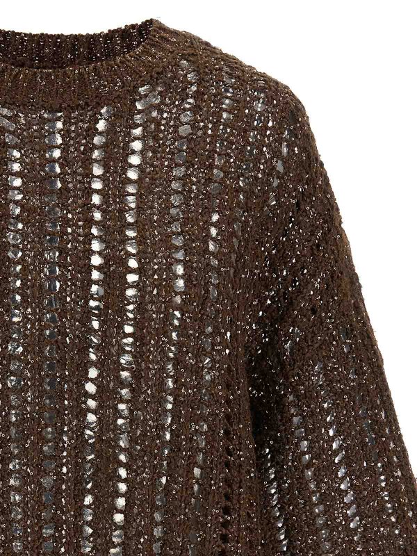 The Best Shops BRUNELLO CUCINELLI: crew necks - Rustic Dazzling Net Jersey