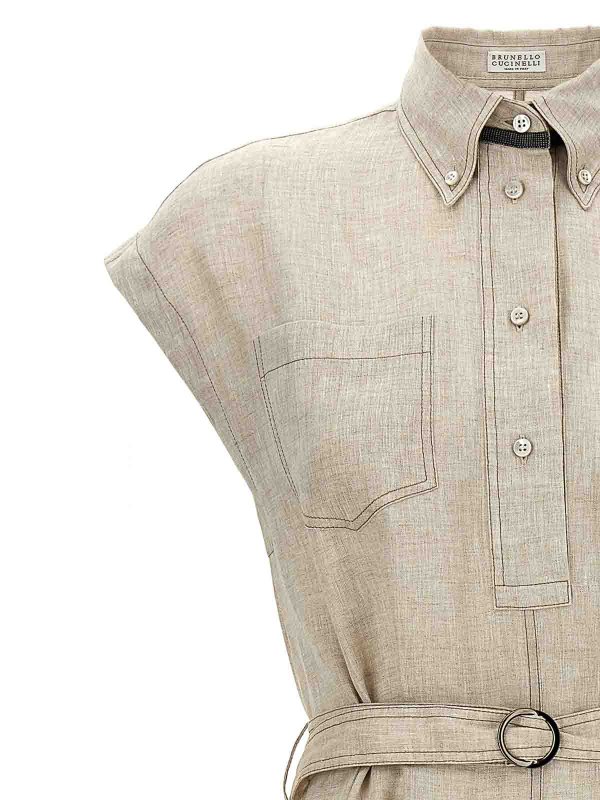 The Best Shops BRUNELLO CUCINELLI: Knielange Kleider - Knielanges Kleid - Beige