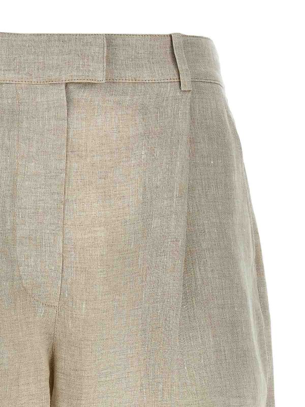 The Best Shops BRUNELLO CUCINELLI: Trousers Shorts - Linen Shorts