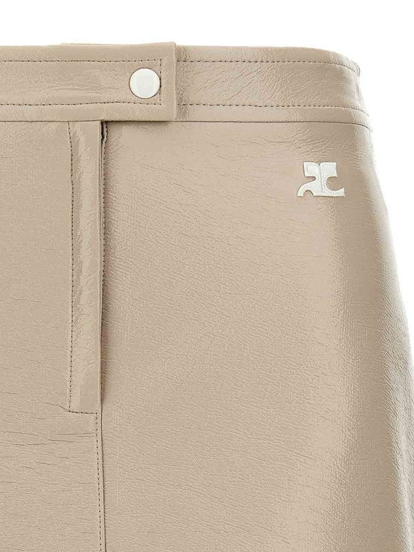 The Best Shops Courreges: ニーレングススカート＆ミディ丈 - 膝丈/ミディスカート - ベージュ