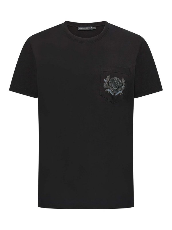 DOLCE & GABBANA: t-shirts - Embroidery Pocket T-Shirt
