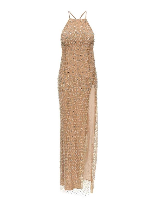 ELISABETTA FRANCHI: Knielange Kleider - Knielanges Kleid - Nude